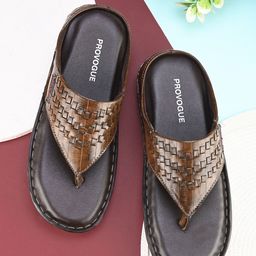 Provogue Men Brown Rubber Thong Flip-Flops-image-5