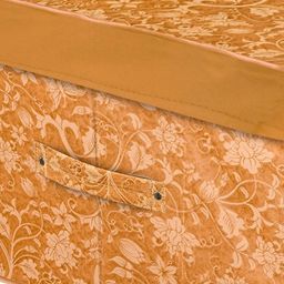 Kuber Industries Set Of 2 Beige & Brown Floral Print Foldable Wardrobe Organizer Box With Lid image 4