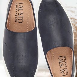 FAUSTO Men Blue PU Brogues-image-84