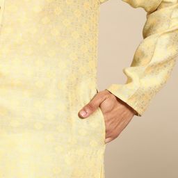 MANQ Men Ethnic Motifs Printed Regular Kurta with Pyjamas image 5