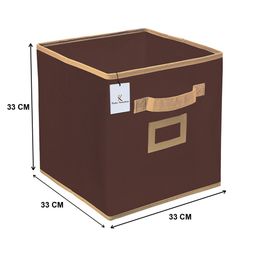 Kuber Industries Brown Solid Large Foldable Storage Box With Handle image 3