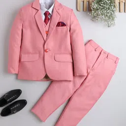DKGF FASHION Pink Solid 5-Piece Party Suit-picture-31