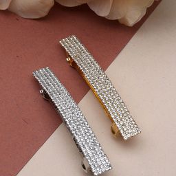 LAIDA Women Set of 2 Embellished French Barrette-58