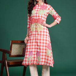 Indo Era Floral Printed Regular Pure Cotton Kurta with Trousers-57