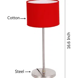 Devansh Red Solid Traditional Buffet Table Lamp image 5