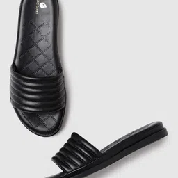 Marc Loire Textured Open Toe Flats image 2