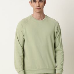 ARTICALE Men Green Solid Cotton Sweatshirt-image-91