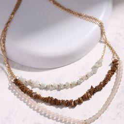 DEEBACO White Gold-Plated Layered Necklace-image-69