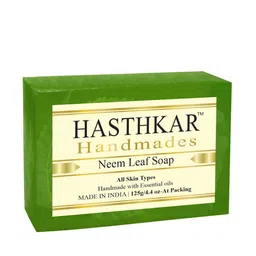 Hasthkar Set of 5 Handmade Neem Leaf Soap with Glycerin & Coconut Oil - 125 g Each image 3