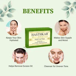 Hasthkar Set of 5 Handmade Neem Leaf Soap with Glycerin & Coconut Oil - 125 g Each image 2