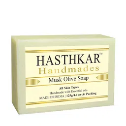 Hasthkar Set of 5 Musk Olive Handmade Soaps for All Skin Types - 125 g Each image 2