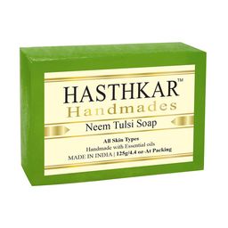 Hasthkar Set of 5 Handmade Neem Tulsi Soap with Glycerin & Coconut Oil - 125 g Each image 4