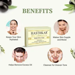 Hasthkar Set of 5 Musk Olive Handmade Soaps for All Skin Types - 125 g Each image 3