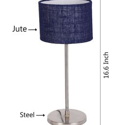 Devansh Navy Blue Solid Contemporary Buffet Table Lamp with Shade image 5