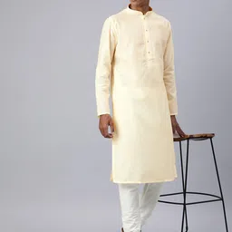 Manthan Men Solid Regular Kurta with Churidar image 3