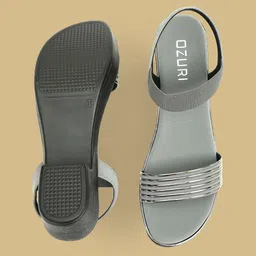 Ozuri Textured Open Toe Block Heels image 3