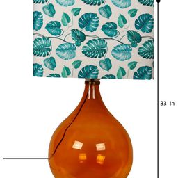Grated Ginger Orange & White Printed Big Bump Table Lamp image 3