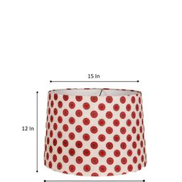 Grated Ginger Red & White Printed Contemporary Big Bump Table Lamp image 2