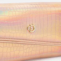 Caprese Iridescent Effect Textured Envelope Clutch image 5