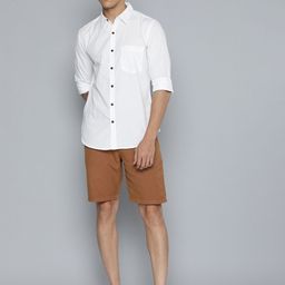 Harvard Men White Solid Pure Cotton Casual Shirt-image-97