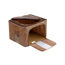 Kuber Industries Brown Solid Foldable Stackable Container Organizer image 5