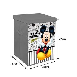 Kuber Industries Set Of 2 Disney Print Foldable Storage Organizer Box With Handles & Lids image 2