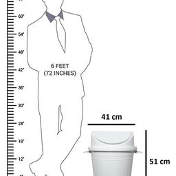 Kuber Industries White Solid Swing Lid Garbage Waste Dustbin image 2