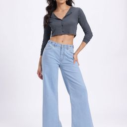 glitchez Ribbed Button-Up Bodycon Crop Top image 3