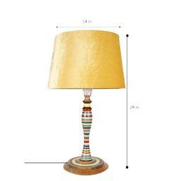 Grated Ginger Yellow Self Design Bedside Standard Table Lamp with Shade image 5