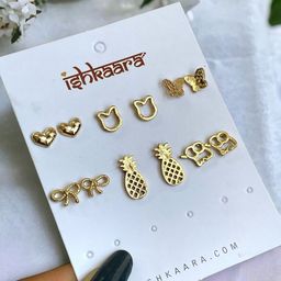 ISHKAARA Set Of 6 Contemporary Studs Earrings image 5