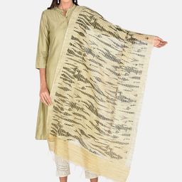 Dupatta Bazaar Beige & Black Printed Dupatta image 5