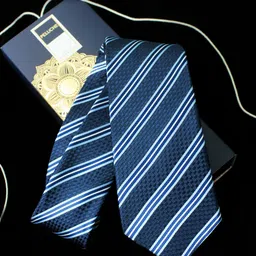 PELUCHE Blue & Multicoloured Striped Broad Tie-image-40