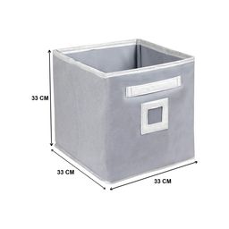 Kuber Industries Set Of 4 Grey Solid Large Storage Cube With Handle image 4