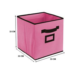 Kuber Industries Set Of 2 Pink & Black Foldable Storage Replacement Drawers With Handle image 4