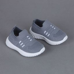 FEETWELL SHOES Boys Grey Striped Slip-On Sneakers-picture-16