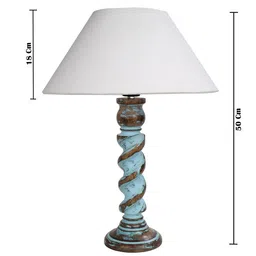 Homesake White & Brown Set of 2 Bedside Standard Table Lamp with Shade image 4