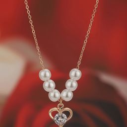 Carlton London Rose Gold-Plated Pearls Necklace-image-15