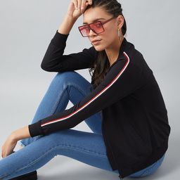 DOLCE CRUDO Women Black Solid Hooded Sweatshirt-picture-27