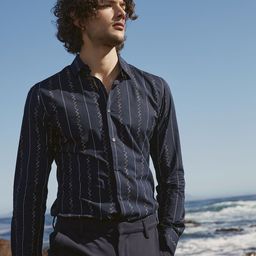 Mufti Slim Fit Striped Pure Cotton Casual Shirt-image-46