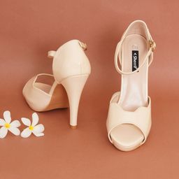 Sherrif Shoes Women Beige Solid Peep Toes-image-16
