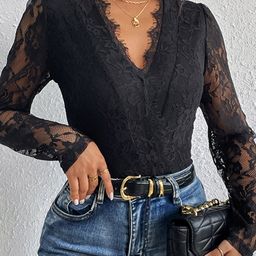 all about you Self-Design V-Neck Bodysuit-picture-15