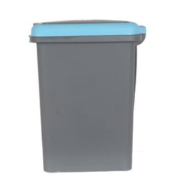 Kuber Industries Set Of 2 Grey & Blue Solid Portable Push & Pedal Dustbin With Lid 6.5 ltr image 4