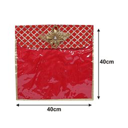 Kuber Industries Set Of 6 Red Solid Single Packing Saree Cover Organizer image 5