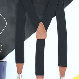 PELUCHE Men Black Solid Suspenders-image-62