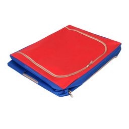 Kuber Industries Blue & Red Colourblocked Foldable Stackable Organizer with Large Window & Carry Handles image 5