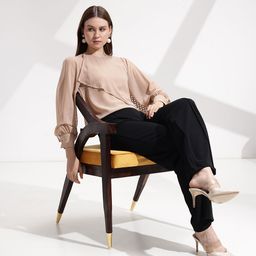 her by invictus Cuffed Sleeves Semi Sheer Top-picture-12