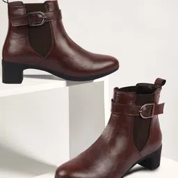 FAUSTO Women Mid-Top Chelsea Boots-image-62