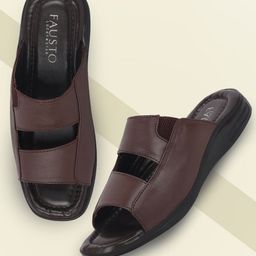 FAUSTO Men Leather Comfort Sandals-image-60