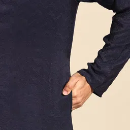 MANQ Men Self Design Regular Thread Work Kurta with Churidar image 2
