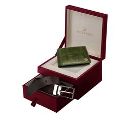 WildHorn Men Green & Brown RFID Protected Genuine Leather Accessory Gift Set-image-14